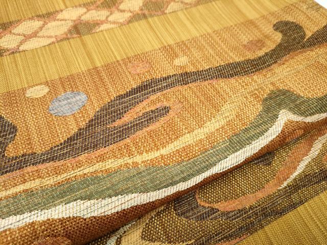 平和屋着物●六通柄袋帯 立波文 金糸 正絹 逸品 CABA1164hy