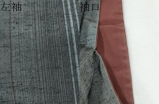 平和屋着物●上質な紬　間道　正絹　逸品　CABA1172hy
