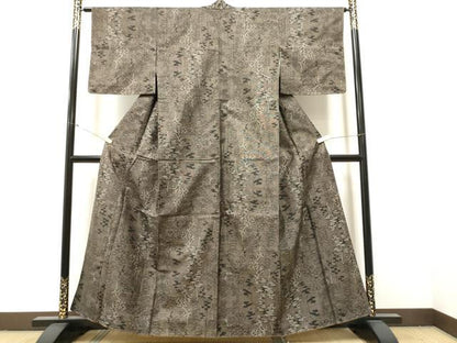 平和屋着物●本場大島紬 9マルキ 枝葉文 正絹 逸品 CABA1187hy