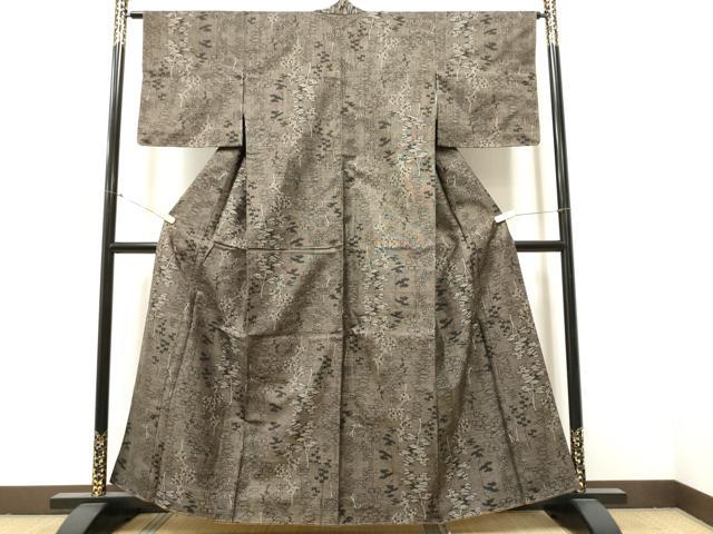平和屋着物●本場大島紬 9マルキ 枝葉文 正絹 逸品 CABA1187hy