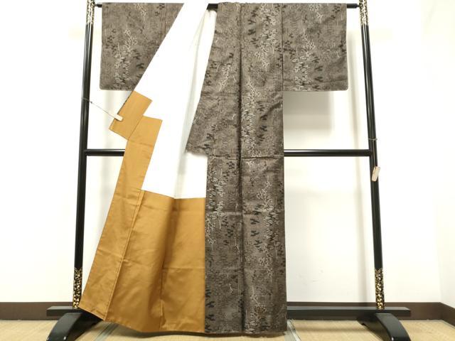 平和屋着物●本場大島紬 9マルキ 枝葉文 正絹 逸品 CABA1187hy
