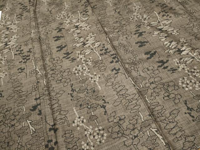 平和屋着物●本場大島紬 9マルキ 枝葉文 正絹 逸品 CABA1187hy
