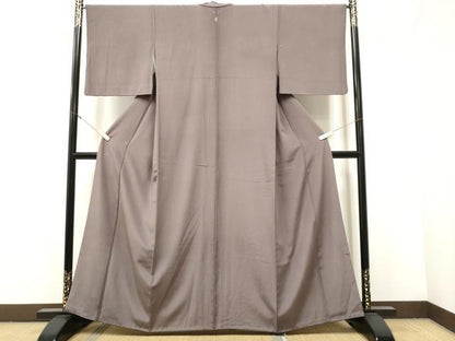 平和屋着物●上質な色無地　濃色　正絹　逸品　CABA1188hy