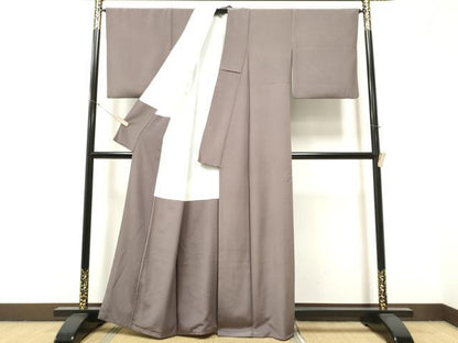 平和屋着物●上質な色無地　濃色　正絹　逸品　CABA1188hy