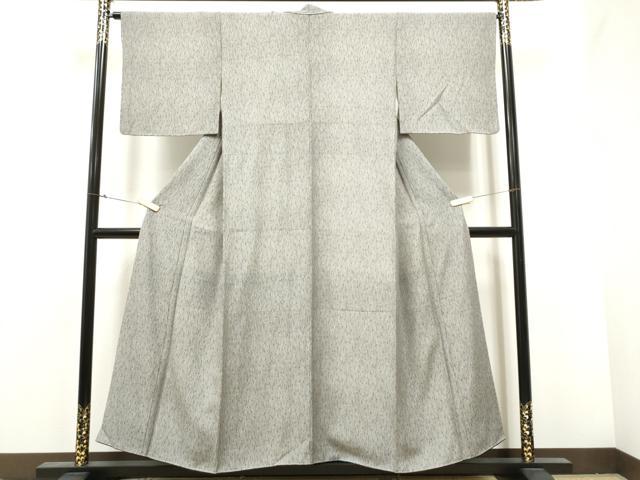 平和屋着物●江戸小紋 変わり万筋 白鼠色×黒色 正絹 逸品 CABA1190hy
