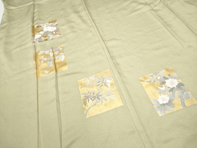 平和屋着物●訪問着　色紙草花文　金彩　正絹　逸品　CABA1193hy