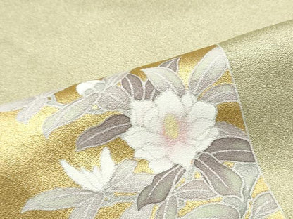 平和屋着物●訪問着　色紙草花文　金彩　正絹　逸品　CABA1193hy