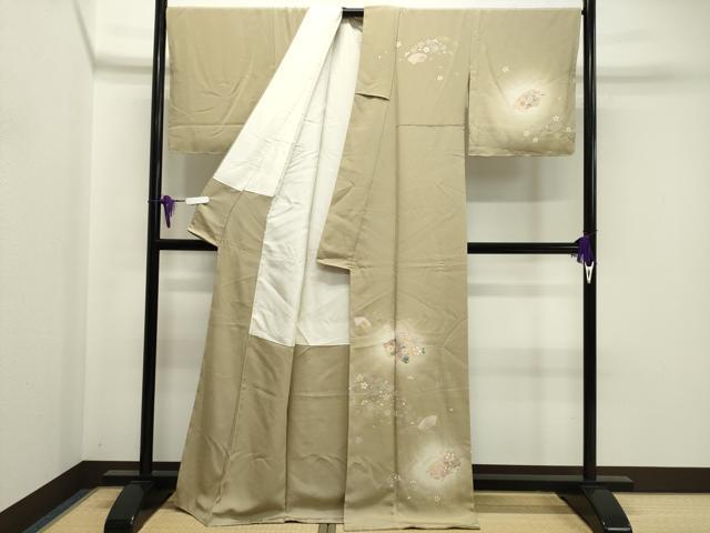 平和屋着物●訪問着 地紙重ね花文 蛍暈し 金銀彩 正絹 逸品 未使用 CABA1207gh