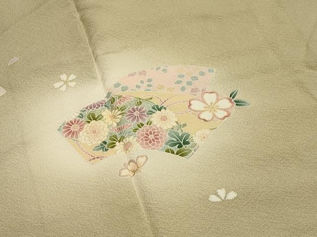 平和屋着物●訪問着 地紙重ね花文 蛍暈し 金銀彩 正絹 逸品 未使用 CABA1207gh