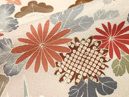 平和屋着物●訪問着　作家物　籬松竹花文　暈し染め　金彩　正絹　逸品　CABA1209gh
