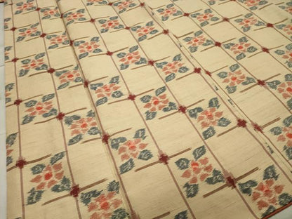 平和屋着物●上質な紬　椿 　正絹　逸品　未使用　CABA1222gh