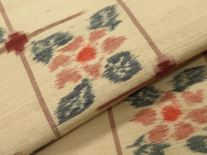 平和屋着物●上質な紬　椿 　正絹　逸品　未使用　CABA1222gh