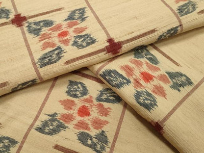 平和屋着物●上質な紬　椿 　正絹　逸品　未使用　CABA1222gh