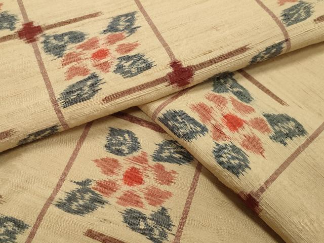 平和屋着物●上質な紬　椿 　正絹　逸品　未使用　CABA1222gh