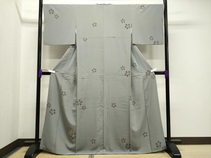 平和屋着物●上質な小紋　舞梅文　金彩　正絹　逸品　CABA1226gh