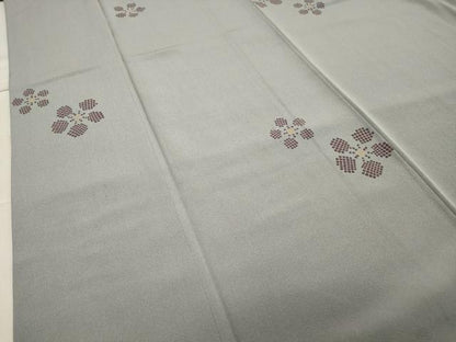 平和屋着物●上質な小紋　舞梅文　金彩　正絹　逸品　CABA1226gh