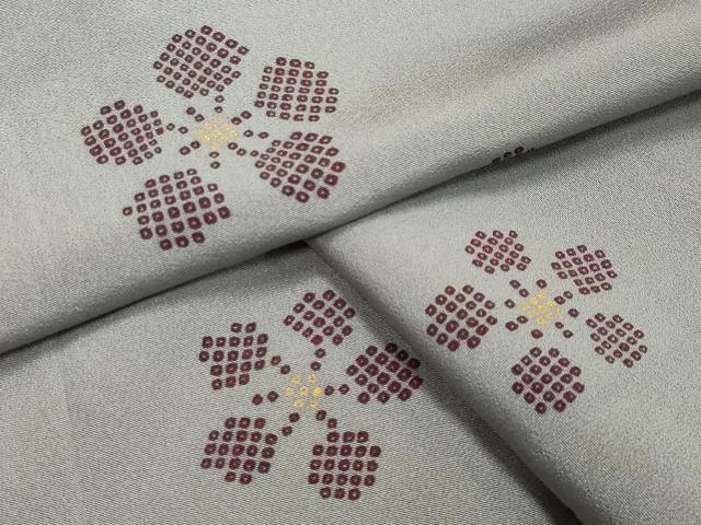 平和屋着物●上質な小紋　舞梅文　金彩　正絹　逸品　CABA1226gh