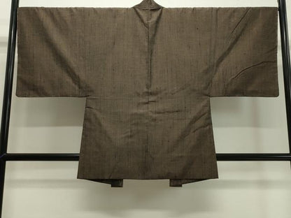 平和屋着物●男性　紬　アンサンブル　霞文　涅色　正絹　逸品　未使用　CABA1236gh