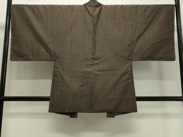 平和屋着物●男性　紬　アンサンブル　霞文　涅色　正絹　逸品　未使用　CABA1236gh