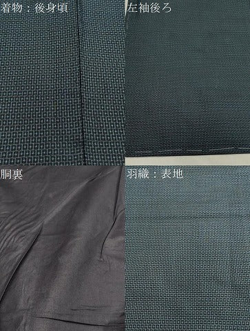 平和屋着物●男性　本場大島紬　アンサンブル　80亀甲　総詰め　正絹　逸品　CABA1239gh