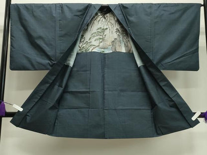 平和屋着物●男性　本場大島紬　アンサンブル　80亀甲　総詰め　正絹　逸品　CABA1239gh