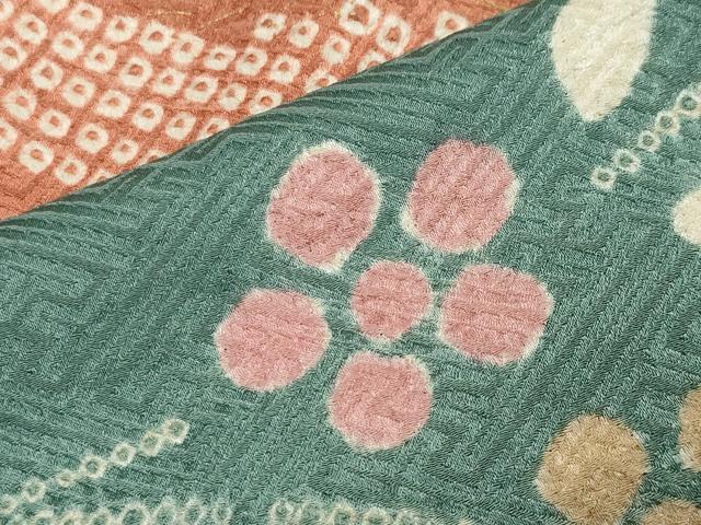 平和屋着物●訪問着 絞り 流水花文 金彩 正絹 逸品 CABA1248gh