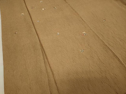 平和屋着物●訪問着　総刺繍　駒刺繍　ふくれ織　草花文　暈し染め　正絹　逸品　CABA1250gh