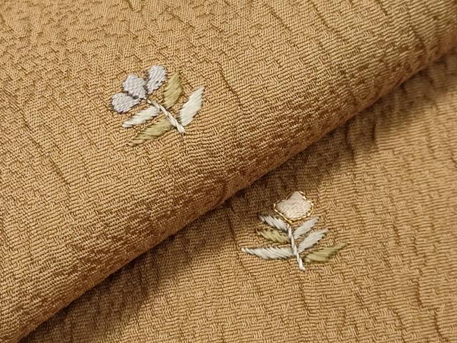 平和屋着物●訪問着　総刺繍　駒刺繍　ふくれ織　草花文　暈し染め　正絹　逸品　CABA1250gh