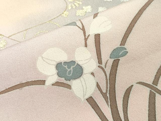 平和屋着物●訪問着　檜扇花文　暈し染め　金銀彩　正絹　逸品　未使用　CABA1251gh