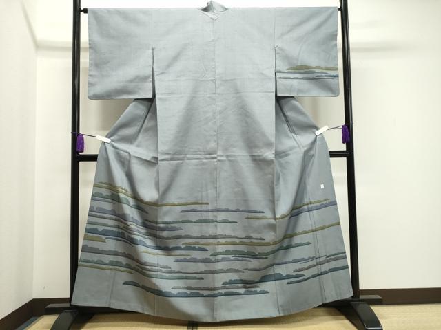 平和屋着物●訪問着 紬地 作家物 霞文 正絹 逸品 CABA1262gh