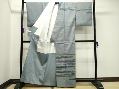 平和屋着物●訪問着 紬地 作家物 霞文 正絹 逸品 CABA1262gh
