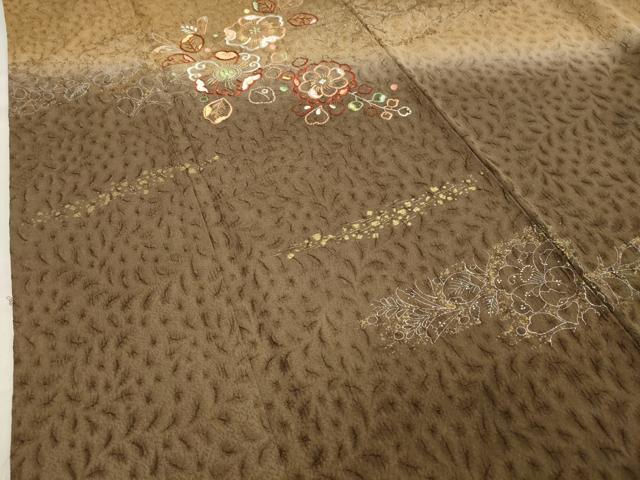 平和屋着物●中国三大刺繍　相良刺繍　訪問着　辻が花　ふくれ織　暈し染め　金彩　正絹　逸品　CABA1263gh