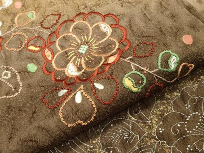 平和屋着物●中国三大刺繍　相良刺繍　訪問着　辻が花　ふくれ織　暈し染め　金彩　正絹　逸品　CABA1263gh