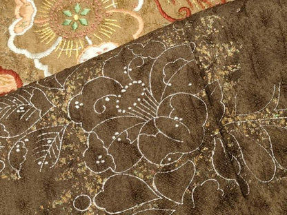 平和屋着物●中国三大刺繍　相良刺繍　訪問着　辻が花　ふくれ織　暈し染め　金彩　正絹　逸品　CABA1263gh