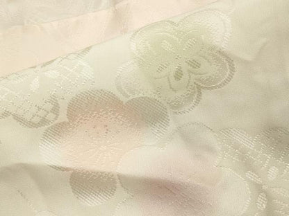 平和屋着物●長襦袢　袷　舞梅地紋　暈し染め　半衿刺繍　正絹　逸品　CABA1271gh
