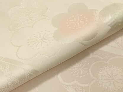 平和屋着物●長襦袢　袷　舞梅地紋　暈し染め　半衿刺繍　正絹　逸品　CABA1271gh
