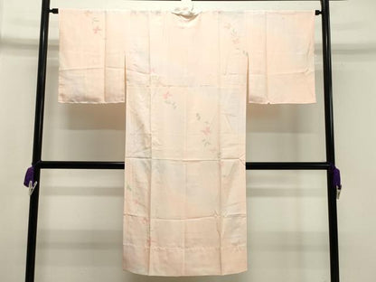 平和屋着物●長襦袢 無双仕立て 手描き 枝垂れ花文 暈し染め 正絹 逸品 未使用 CABA1272gh