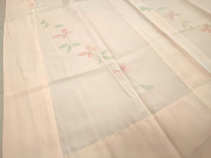 平和屋着物●長襦袢 無双仕立て 手描き 枝垂れ花文 暈し染め 正絹 逸品 未使用 CABA1272gh