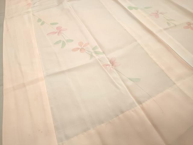 平和屋着物●長襦袢 無双仕立て 手描き 枝垂れ花文 暈し染め 正絹 逸品 未使用 CABA1272gh