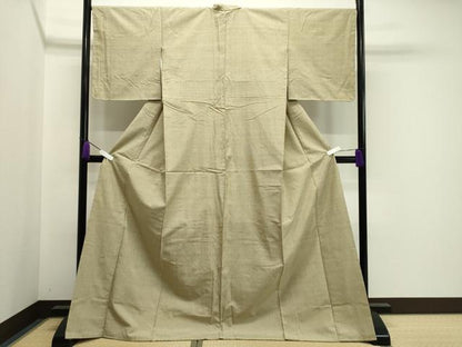 平和屋着物●上質な紬 縞 ロング丈 正絹 逸品 未使用 CABA1275gh