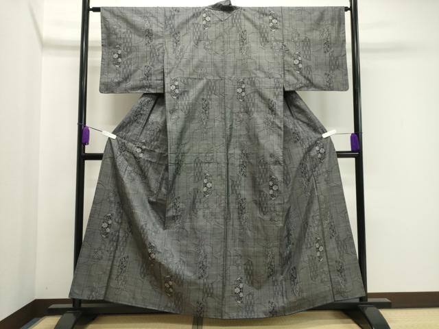 平和屋着物●本場大島紬　9マルキ　吉祥花文　正絹　逸品　CABA1277gh