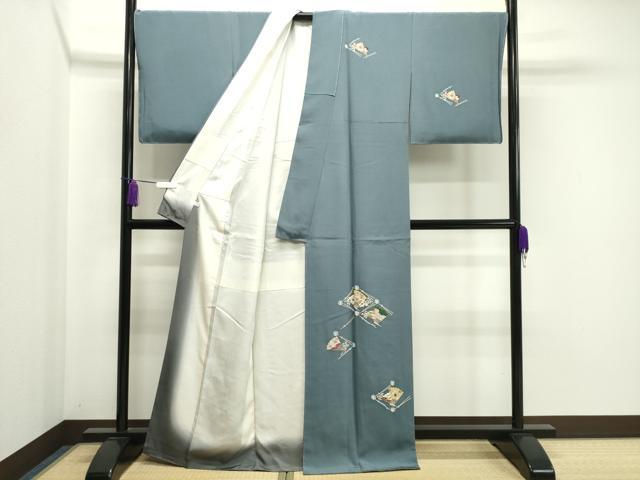 平和屋着物●訪問着 檜扇溢れ松葉花文 金彩 三越扱い 正絹 逸品 未使用 CABA1280gh