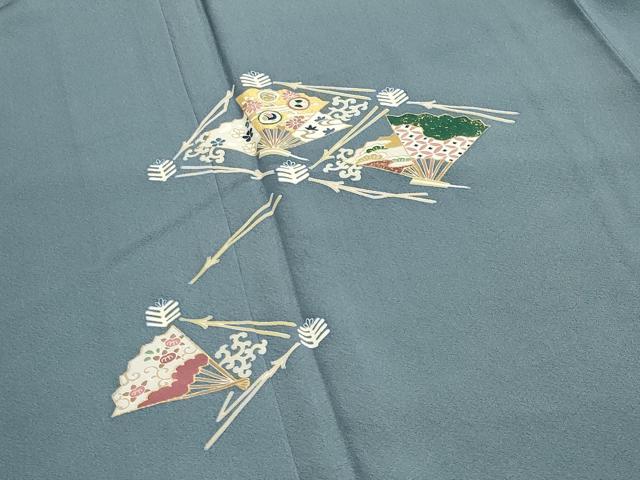 平和屋着物●訪問着 檜扇溢れ松葉花文 金彩 三越扱い 正絹 逸品 未使用 CABA1280gh