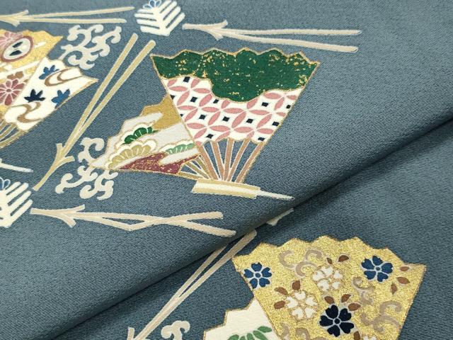 平和屋着物●訪問着 檜扇溢れ松葉花文 金彩 三越扱い 正絹 逸品 未使用 CABA1280gh