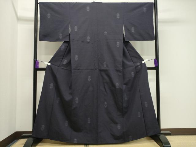 平和屋着物●結城紬　飛び亀甲柄　幾何学文　正絹　逸品　CABA1282gh 平和屋着物○結城紬 飛び亀甲柄 幾何学文 正絹 逸品 CABA1282gh