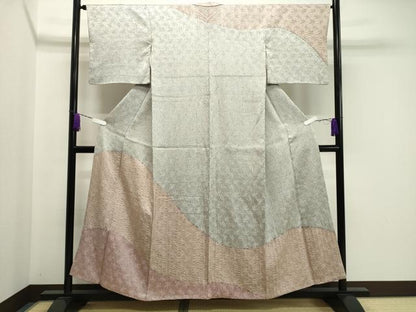 平和屋着物●名門 藤娘きぬたや・杢目絞り 訪問着 霞文 大丸扱い 正絹 逸品 CABA1286gh