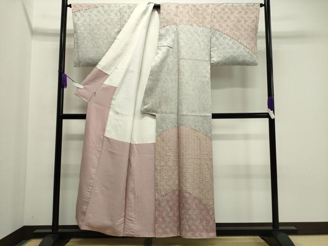 平和屋着物●名門 藤娘きぬたや・杢目絞り 訪問着 霞文 大丸扱い 正絹 逸品 CABA1286gh