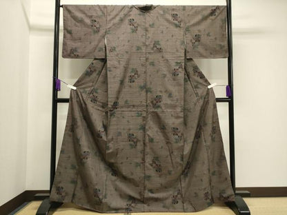 平和屋着物●本場大島紬　9マルキ　唐草文　正絹　逸品　CABA1294gh