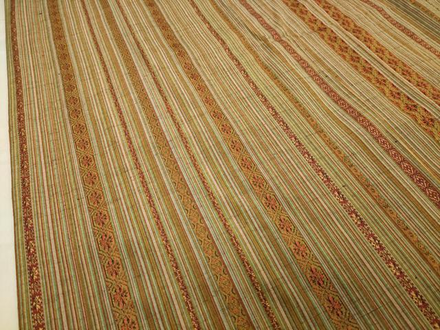 平和屋着物●上質な紬　縞 　正絹　逸品　未使用　CABA1295gh