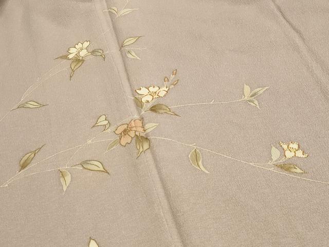 平和屋着物●訪問着　駒刺繍　流水枝花文　金彩　正絹　逸品　CABA1301gh